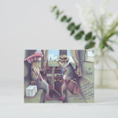 Carte Postale Couple de poissons dans un train (Debout devant)