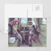 Carte Postale Couple de poissons dans un train (Devant / Derrière)
