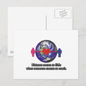 Carte Postale Couple de relation longue distance (Devant / Derrière)