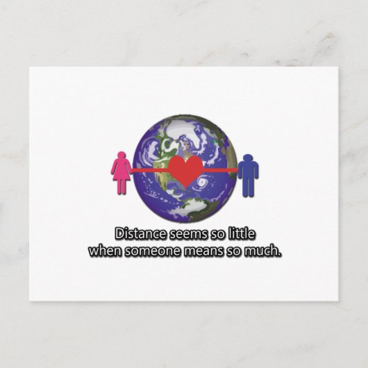 Carte Postale Couple de relation longue distance (Devant)