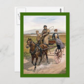 Carte Postale Couple de rencontre dans Jaunting Cart (Devant / Derrière)