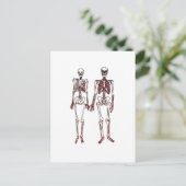 Carte Postale Couple de squelette rouge (Debout devant)