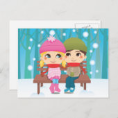 Carte Postale Couple d'hiver (Devant / Derrière)