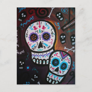 CARTE POSTALE COUPLE DIA DE LOS MUERTOS