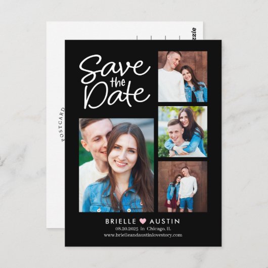 Carte Postale Couple Douce COULEUR ÉDITABLE Enregistrer La Date  (Devant / Derrière)