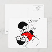 Carte Postale couple effectuant une étape tango (Devant / Derrière)