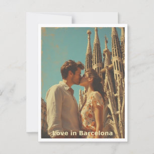 Carte Postale Couple en amour Barcelone