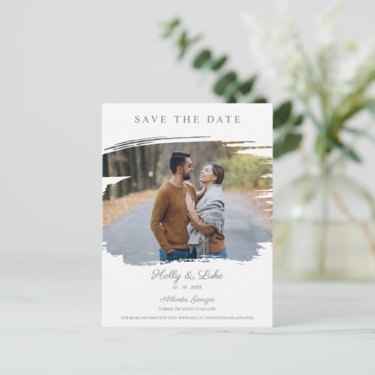 Carte Postale Couple engagé et brosse simulée pour enregistrer l (Debout devant)