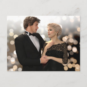 Carte Postale Couple glamour avec Twinkling Bokeh