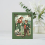 Carte Postale Couple irlandais Shillelagh Shamrock (Debout devant)