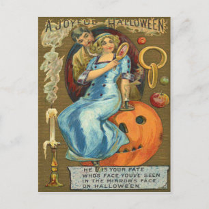 Carte Postale Couple Jack O Lantern Citrouille Pomme