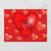 Carte Postale Couple Kisser dans le coeur avec plus de coeurs Ca (Devant)