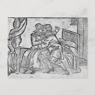 Carte Postale Couple Kissing, illustration 'Roxburghe Ballads'