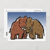 Carte Postale couple mammouth (Devant / Derrière)