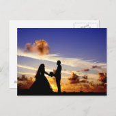 Carte Postale Couple Mariage coucher de soleil (Devant / Derrière)