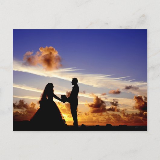 Carte Postale Couple Mariage coucher de soleil (Devant)