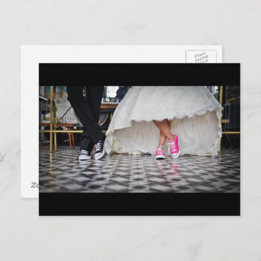 Carte Postale Couple mariage dans un style rétro Cinties Diner (Devant / Derrière)