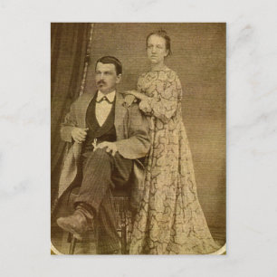 Carte Postale Couple marié à la mode vers 1870