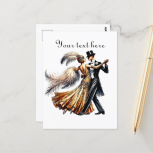 Carte Postale Couple mignon ajouter du texte