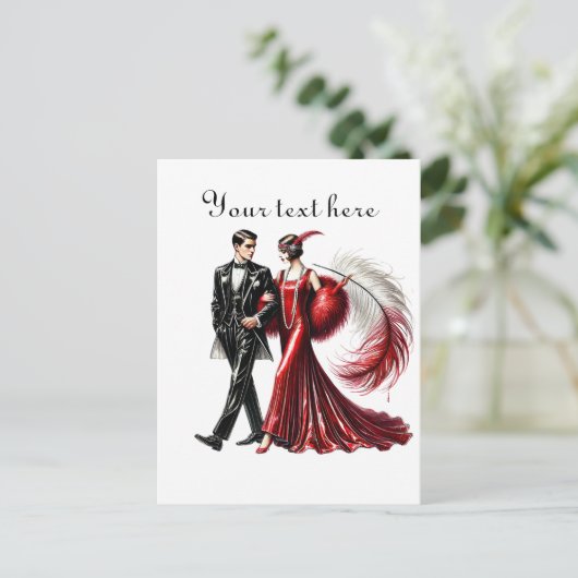 Carte Postale Couple mignon ajouter du texte (Debout devant)