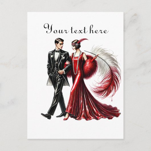 Carte Postale Couple mignon ajouter du texte (Devant)