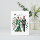 Carte Postale Couple mignon ajouter du texte (Debout devant)