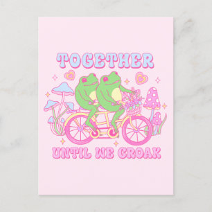 Carte Postale Couple Mignon Grenouille - Ensemble Jusqu'à Ce Que