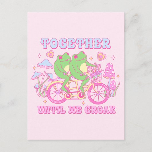 Carte Postale Couple Mignon Grenouille - Ensemble Jusqu'à Ce Que (Devant)