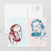 Carte Postale Couple rétro (Devant / Derrière)