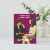 Carte Postale Couple Rétro Joyeux Anniversaire (Debout devant)