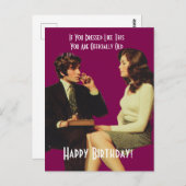 Carte Postale Couple Rétro Joyeux Anniversaire (Devant / Derrière)