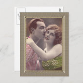 Carte Postale Couple romantique - Baisers doux (Devant / Derrière)