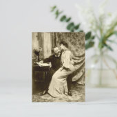 Carte postale Couple romantique edwardienne vintag (Debout devant)