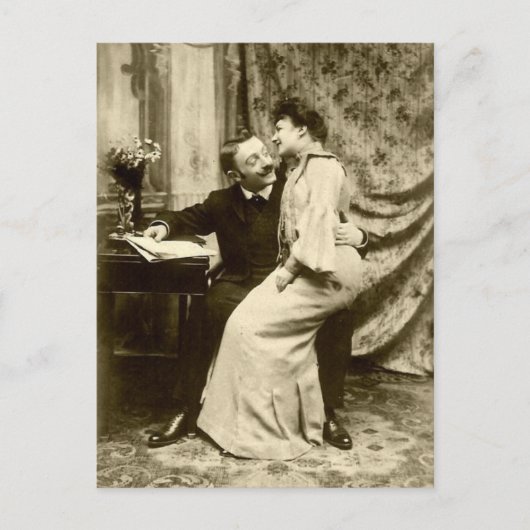 Carte postale Couple romantique edwardienne vintag (Devant)