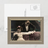 Carte Postale Couple romantique - Regard sur son épaule (Devant / Derrière)