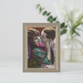 Carte Postale Couple romantique - une femme touche (Debout devant)