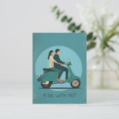 Carte Postale Couple sur moto (Debout devant)