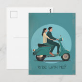 Carte Postale Couple sur moto (Devant / Derrière)