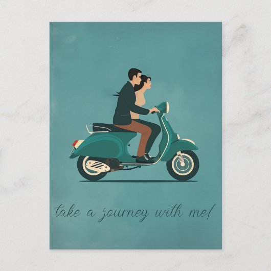 Carte Postale Couple sur moto (Devant)