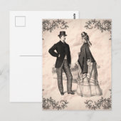 Carte Postale Couple victorien style Vintage rétro (Devant / Derrière)