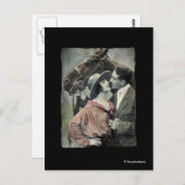 Carte Postale Couple vintage et cheval (Devant / Derrière)