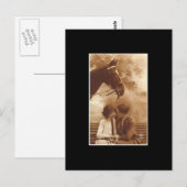 Carte Postale Couple vintage et cheval (Devant / Derrière)
