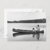 Carte Postale Couples dans un canoë (Devant / Derrière)