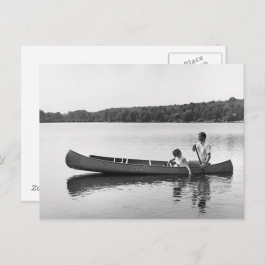 Carte Postale Couples dans un canoë (Devant / Derrière)