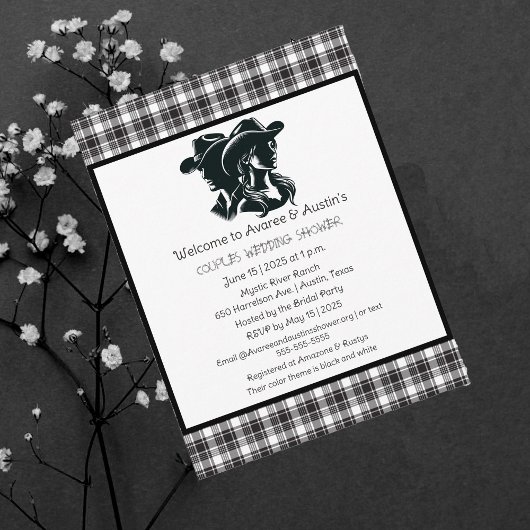 Carte Postale Couples Noir et Blanc Occident Thème Douche