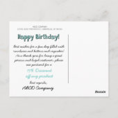 Carte Postale Coupon d'anniversaire pour les affaires (Dos)