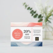 Carte Postale Coupon d'aquarelle de corail bleu marine (Debout devant)