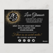 Carte Postale Coupon de maquillage Merci Glamorisant Gold Eye La (Dos)