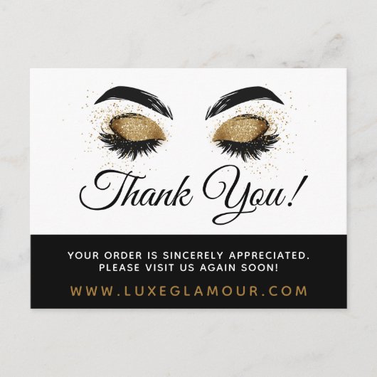 Carte Postale Coupon de maquillage Merci Glamorisant Gold Eye La (Devant)