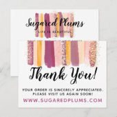 Carte Postale Coupon de peinture Merci Plum violet et or (Devant / Derrière)